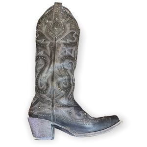 Corral Black Embellished Laser Stud Western Boots